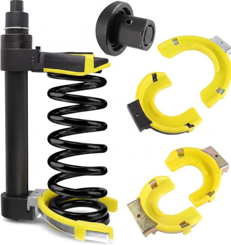 Heavy Duty Macpherson Strut Spring Compressor Tool - Impact Wrench Compatible, Coil Spring Extractor Kit with Overload Protection & Safety Guard, 3 Interchangeable Forks for Car & UTV - style: Impact Wrench Rated