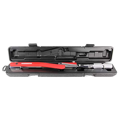 Powerbuilt 1/2 Inch Drive Torque Wrench Deflecting Beam, Accurate Torque Range 20 to 220 Foot Pounds, Precise Measurement with Sound, 649972 - style: Deflecting Beam