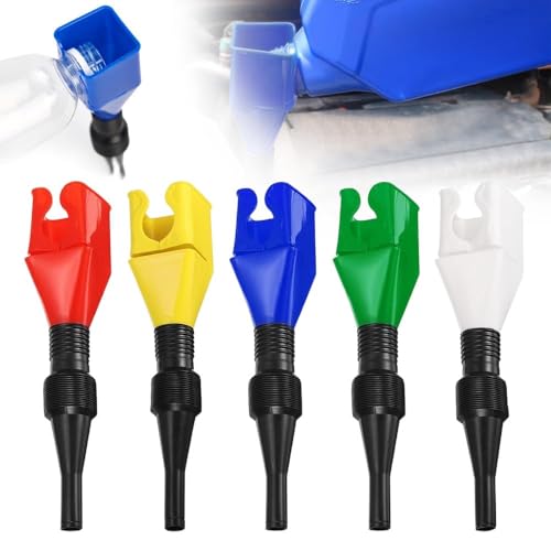 Flexible Draining Tool, Wide Mouth Flexible for Motorcycle and Engine Oil, Easy to Carry Wide Mouth Universal Household Folding Buckle Funnel, Retractable Auto Fuel Snap Funnel, (5pcs) - color: 5pcs