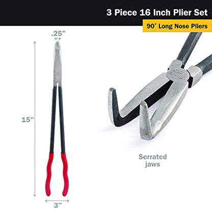 Titan 60787 3-Piece 16-Inch Long Nose Pliers Set - style: 3-Piece 16-Inch Set
