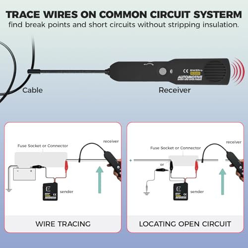 EM415Pro Automotive Wire Tracer Electrical Tool-Car Circuit Breaker Finder, Auto Circuit Fault Probe Tester, 6-42V Low-Voltage Open & Short Circuit Cable Tracker for Cars Truck Boat Trailers