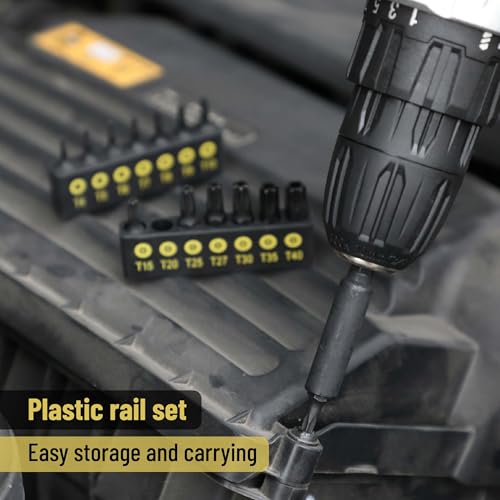 Bates Torx Bit Set, 15 Pieces T4-T40, Tamper Proof Security Star Bits, 1/4 Hex Screwdriver Set - size: 15 pcs, T4-T40, style: Torx Bit Set