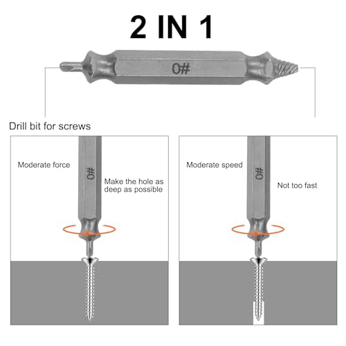 Waziaqoc 6PCS Damaged Screw Extractor Set | Remover for Stripped Screws Nuts & Bolts, Drill Bit Tools for Easy Removal of Rusty & Broken Hardware