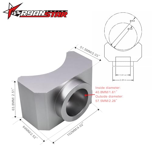 RYANSTAR RACING Lifting Axle Saddle Axle Adapter Compatible with Hydraulic Jack Bottle Jack Floor Jack Silver