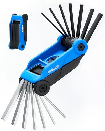 Kraftek toolant 14PCS Folding Allen Wrenches Sets, Metric Allen Key Set 2mm- 6mm, SAE Hex Key Set 5/64”- 1/4", CRV Steel EDC Tool for Bike Repair & Home,Compact Foldable Hex Key Set for Men - size: 14PCS（Folding ）