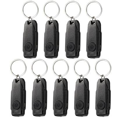BARRYSAIL USB Rechargeable Keychain Light, 9pcs Mini LED Flashlight with Keyring, Great EDC Tool, Gift for Kids Teens (9, Black)