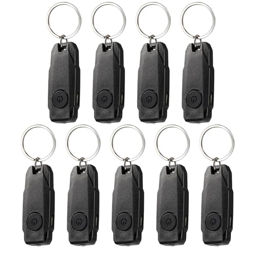 BARRYSAIL USB Rechargeable Keychain Light, 9pcs Mini LED Flashlight with Keyring, Great EDC Tool, Gift for Kids Teens (9, Black)