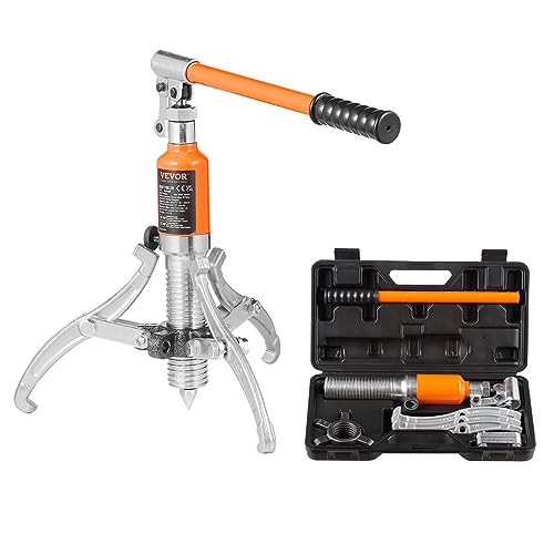VEVOR Hydraulic Gear Puller, 5 Ton Max Capacity Wheel Bearing Pulling Separator, 2 or 3 Jaws Puller, Vertically and Horizontally, 8" Jaw Hydraulic Puller with Case for Pulling Hubs - style: 5 Ton