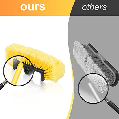 Vesici Car Wash Brush Head with Soft Detailing Bristle Flow Thru Car Cleaning Brush Exterior Car Wash Equipment for Auto Truck RV Boat Camper Washing, 10 Inch(Yellow,4 Pcs) - color: Yellow