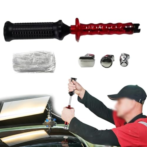 Slide Hammer Dent Puller Kit with Cold Glue Tabs Paintless Dent Repair Tool Set Auto Hail Damage Removal Accessories for Car Body Sheet Metal Dent Pull Work