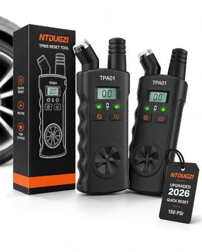 Digital Tpms Reset Gauge Tool, Tpa01 Tire Pressure Sensor Relearn Device, 150 Psi, 433 Mhz, Auto Valve Activation for Compatible Vehicles Quick & Easy Reset in Minutes - color: Black-2pcs