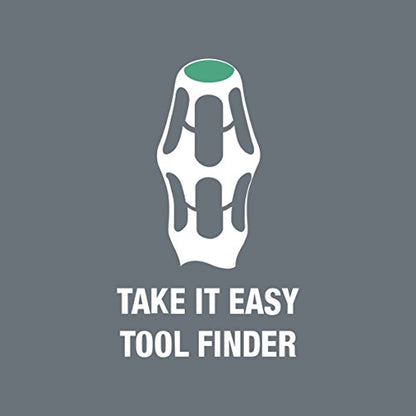 Wera 05028062001 367/6 TORX® Screwdriver set Kraftform Plus and rack, 6 pieces - size: TX10x80mm, TX15x80mm, TX20x100mm, TX25x100mm, TX30x115mm, TX40x140mm
