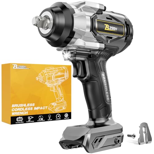 Cordless Impact Wrench 1/2 inch Compatible with Dewalt 20V Battery, 1000FT-LBS 1360N.m Brushless Impact Gun 2300RPM High Torque Impact Driver w/LED Work Light & Blet Clip (Battery NOT included) - size: 1/2" Compatible with Dewalt 1360N