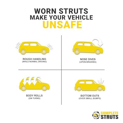 COMPLETESTRUTS - Front Quick Complete Strut Assemblies with Coil Springs Replacement for 2002-2007 Mercedes C230 RWD - Set of 2