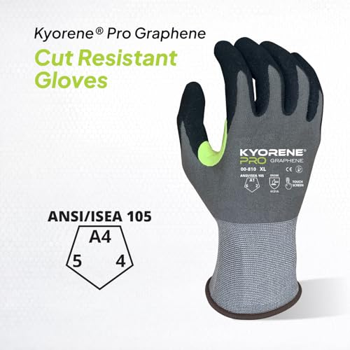 Armor Guys 00-810 Kyorene Pro Graphene Gloves – ANSI A1, X-Large, 3 Pairs | 18-gauge Kyorene Pro graphene gloves with touchscreen black nitrile palms for gardening, warehousing and maintenance. - size: X-Large (Pack of 3)