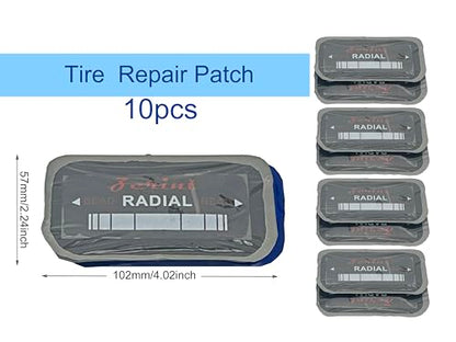 2.24" x 4.02" 10 pcs, 1 ply, Radial Repair Patch, Heavy Duty Tire Patches, Tire Puncture Repair Patch for Car Truck Bus Tractor Agricultural Vehicles - size: 2.24" x 4.02" 10 pcs