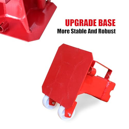 Big RED ATZ120006P Torin Heavy Duty Jack Stands: Pin Style Jack Stand with 2 Casters and Handle, Easily Portable Car Stand for Car SUV, Truck and Pick Up, 12 Ton (24,000 lb) Capacity, Red - size: 12 ton, style: Deluxe Base
