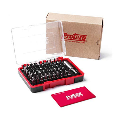 Protorq High Qualiy Security Bit Set, 61-Piece, S2 Steel, Temper Proof Bits, for home electoronics, vehicles, military, aerospace applications - size: 61pc security bit set