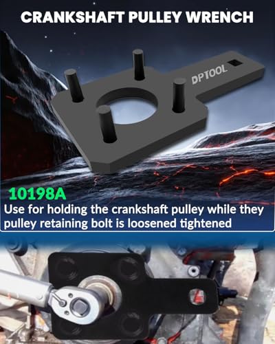 DPTOOL Camshaft Phaser Timing Chain Tool Kit Camshaft Holding Tool Crankshaft Pulley Wrench Compatible with VW Jeep Chrysler Dodge 3.6L VVT Pentastar Engine 2011-2019 Replace 10200A 10202 10369 10198A - size: 9PC