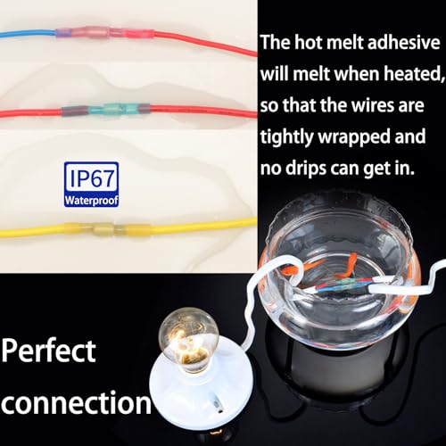 Feggizuli 110pcs Heat Shrink Bullet Wire Connectors Kit, Waterproof Bullet Terminals Connectors Female & Male Wire Crimp Terminals, Marine Grade Bullet Terminals