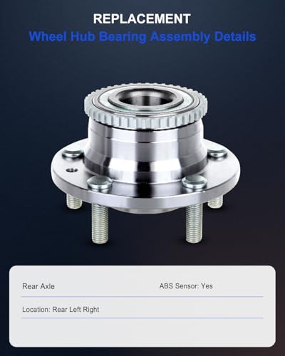 ECCPP 2-Piece 512271 Wheel Hub Bearing for Mazda 6 2003-2008 | for Mercury Milan 2006-2011 5 lugs w/ABS Sensor Pre-Greased Sealed - size: 512271*2