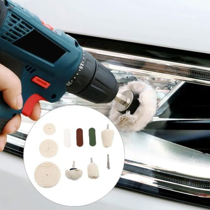 MAGICLULU 10 Pcs Polishing Wheel Kit for Drill Buffing Wheels Set with Cone, Column, Mushroom, and T-Shaped Heads for Automotive and Body Repair Polishing