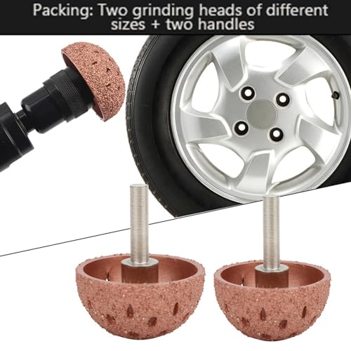 Acouto 2Pcs Tungsten Buffing Wheels Bowl Type Grinding Head Tungsten Steel Buffing Wheel for Car Tire Grinding Polishing Tire Repair Patch Tools Grinder Power Tool Accessories Kit