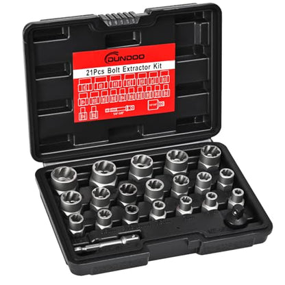 Bolt Extractor Set, 21PCS Easy Out Bolt Extractor Kit, 3/8" Drive Impact Stripped Bolt Remover Extractor Socket Set Tool for Rusted, Rounded, Damaged Nuts - size: 21pcs