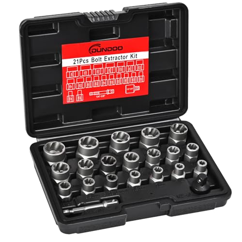 Bolt Extractor Set, 21PCS Easy Out Bolt Extractor Kit, 3/8" Drive Impact Stripped Bolt Remover Extractor Socket Set Tool for Rusted, Rounded, Damaged Nuts - size: 21pcs