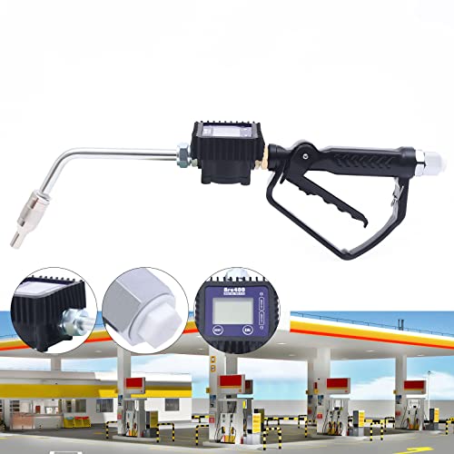 Heavy Duty Air Operated Oil Transfer Pump Digital Oil Fluid Dispenser Pump Control Valve Meter Nozzle, Electronic Metering Oil Gun Refueling Gun Tool for Refueling Trucks (US Stock) - color: Style-B