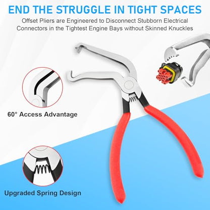 4PCS Electrical Disconnect Pliers, Automotive Electrical Terminal Connector Separator Removal Tool, Premium Auto Electrical Pliers, Automotive Electrical Connector Removal Tool for Cars