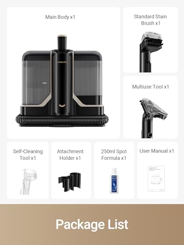 DREAME N10 Carpet Cleaner Machine, Portable Upholstery Spot Cleaner with Hot Water Cleaning, 12Kpa Powerful Suction with Versatile Tools for Pets, Carpet, Area Rugs, Coach and Car, Self-Cleaning - size: N10