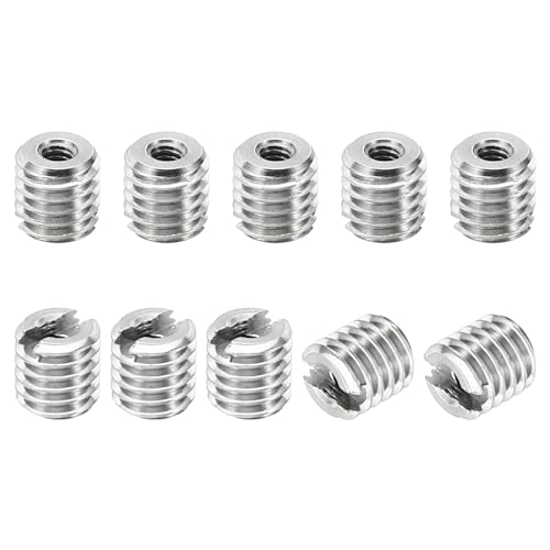 PATIKIL Thread Adapters Sleeve Reducing Nut, 10 Pcs M5x0.8 Male to M2x0.4 Female Repairing Insert Nut Screw Reducer Stainless Steel Fastener 5mm - size: M2xM5x5mm