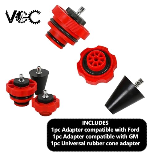 VCC Power Steering Adapter Kit, Power Brake System Steering Bleeder Tools | 3-Piece Ford/GM Adapter Set,Brake System Bleeding Tools for Fluid Exchange Service Air Tight Bleeder