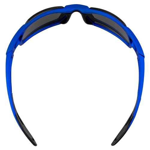Global Vision Safety Shop Glasses - color: Blue Frame/Smoke Lens