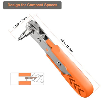 TOOLMAK Right Angle Screwdriver 24 in 1 Ratchet Screwdriver Set | Cr-V Steel, Mini Ratchet Wrench for Tight Spaces, Ideal for Bike Repair & DIY Projects - style: 24pcs Ratchet Screwdriver