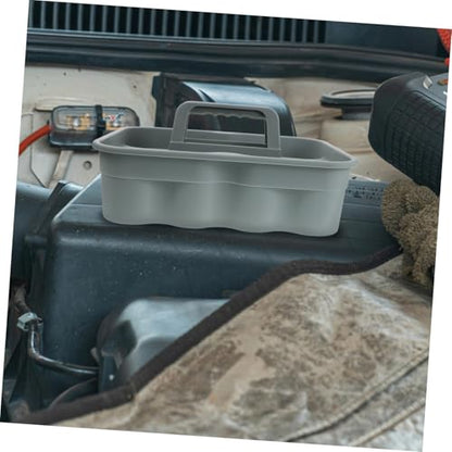 Portable Plastic Cleaning Basket with Handle Lightweight Organizer for Car Detailing Tools Durable Storage for Bath and Household Supplies