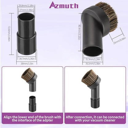 Vacuum Attachments & Brushes, Horsehair Round Brush with 1-1/4 to 1-3/8 Inch Vacuum Hose Adapter, Vacuum Brush Attachment for Shark and Shop Vac Attachments and Most Household Vacuum Cleaners - style: 2-Pcs