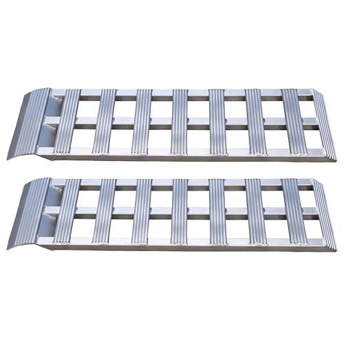 GEN-Y Hitch Aluminum Loading Ramps - Set of Two 40-Inch x 11-Inch Ramps for ATVs, Motorcycles, Mowers, Carts, and Sheds - 1,200 LBS. Combined Capacity with Serrated Rungs