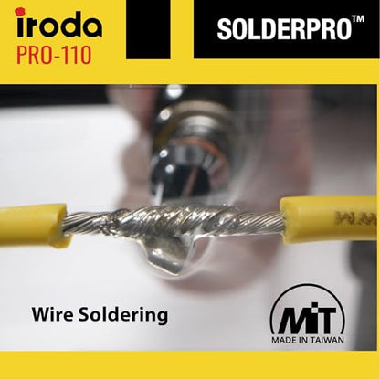 IRODA SolderPro 110 Butane Soldering Iron Kit, 115 MIns Run Time, Rapid Heat Up, Professional Set With Tips & Sturdy Tool Case (No Butane Included)