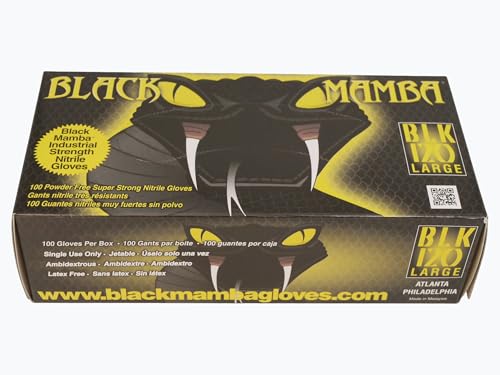 Black Mamba Super Strong Nitrile 100 Glove BOX (LARGE) - size: Large