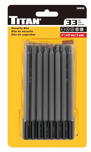 Titan 16533 33-Piece 5-Inch Security Bit Set - size: 33pc x 5-Inch