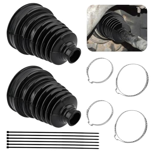 2PCS CV Boot Repair Kit, Silicone CV Axle Boot Repair Kit Includes 4 Stainless Steel CVs Boots Clamp & 6 Cable Ties, One-piece Design Tie Rod Boots Fits Shaft Size 18mm-34mm