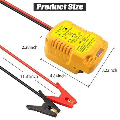 Jump Starter Adapter for DeWalt 20V/60V Li-ion Battery Powered with Jumper Cable Clamps Portable Car Battery Charger Jump Starter(Battery Not Included) - style: For DeWalt
