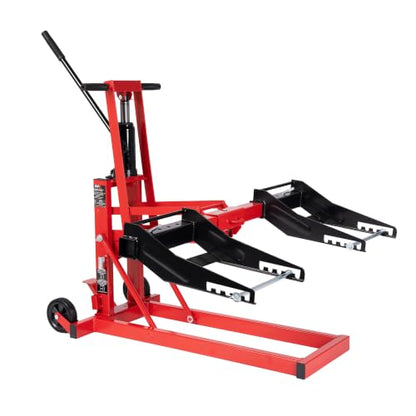 750lb Capacity, Adjustable Hydraulic Riding Lift Jack Heavy Duty Construction with Safety Lock for Tractors, ATVs and Zero Turn Lawn Mowers
