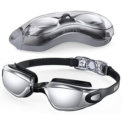 Aegend Swim Goggles, Swimming Goggles No Leaking Full Protect Adult Youth - color: Bright Sliver
