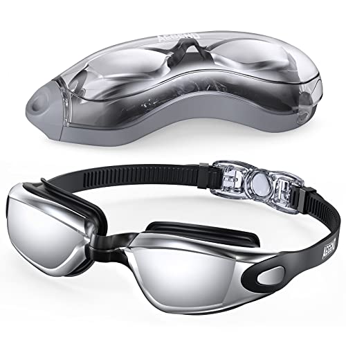 Aegend Swim Goggles, Swimming Goggles No Leaking Full Protect Adult Youth - color: Bright Sliver