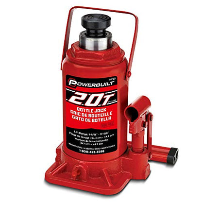 Alltrade 20 Ton Bottle Jack with 9-11/16 inch to 17-5/8 inch lifting range, portable hydraulic car jack with carrying case- Red 647503 - size: 20 Ton