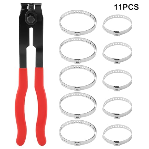 CALIDAKA CV Boot Clamp Tool, 10pcs CV Boot Clamps, Adjustable, For Most Cars, Trucks & SUVs