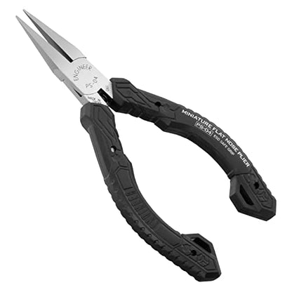 ENGINEER Precision Mini Flat Nose Pliers 132mm. Made in Japan. Professional Grade, ESD Safe with Carbon Steel Jaws PS-04 - style: Lead Pliers